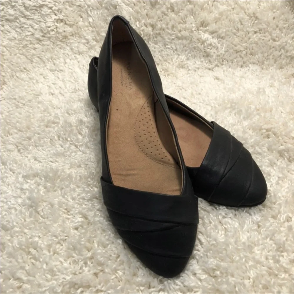 Sonoma‎ Shoes Women’s Size 10M Flats  Slip On Black Pointed Toe